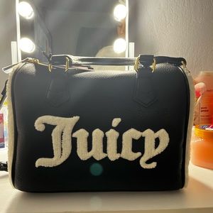 Juicy Couture Faux Sherpa Fur Flashback Speedy Satchel Bag